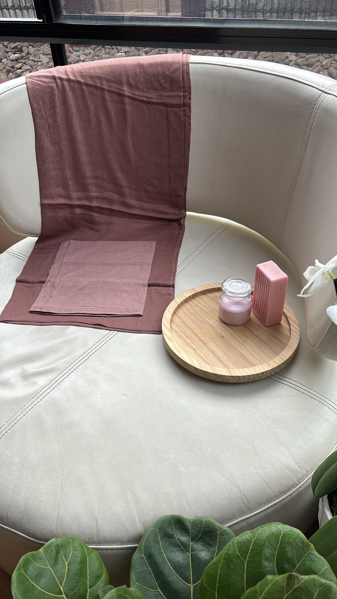 Dusty Pink Modal Hijab / Matching Cap