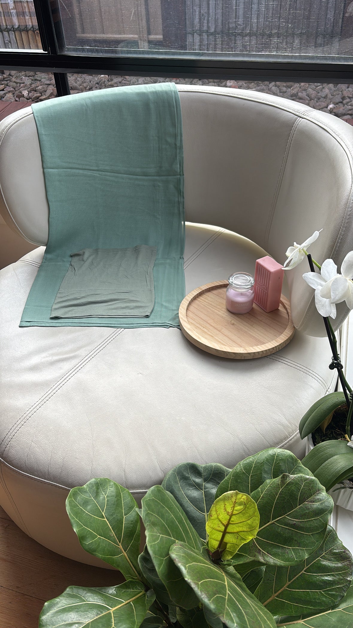 Mint Green Modal Hijabs / Matching Cap