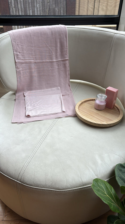 Baby Pink Modal Hijab / Matching Cap