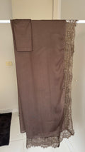 Dark Nude Lace Modal Hijab & Matching Cap