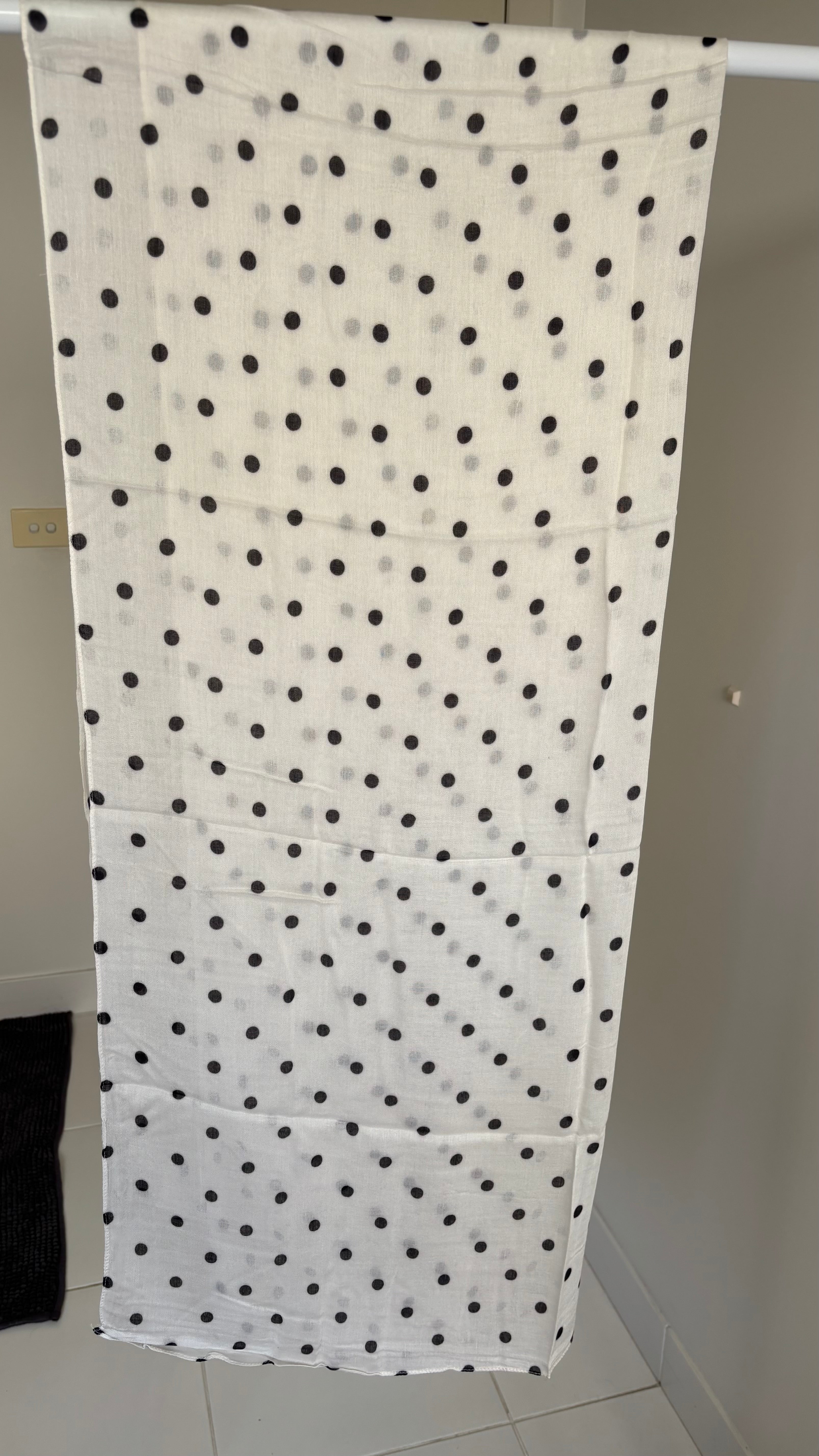 White & Black Polka Dots Modal Hijab