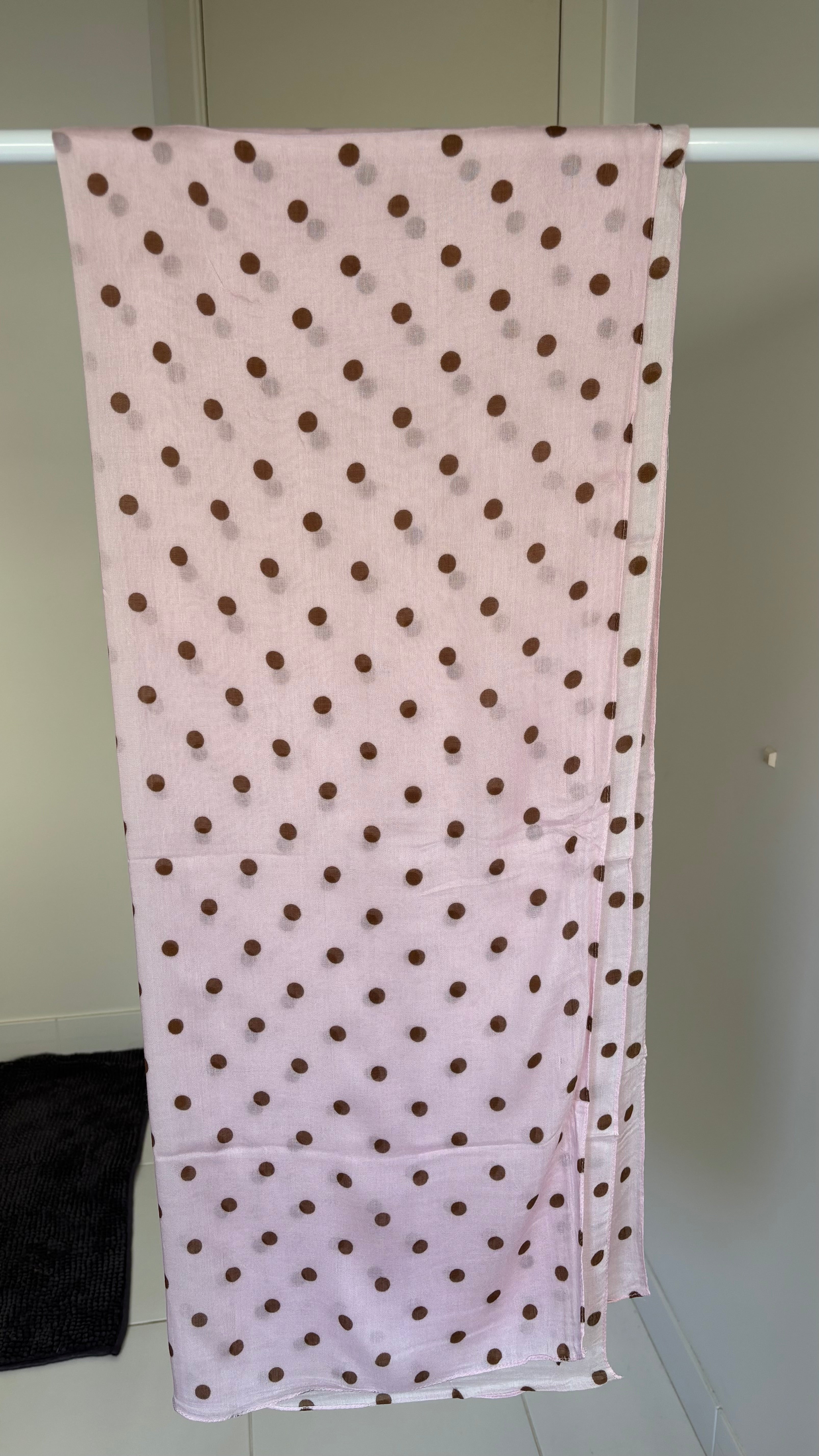 Pink & Brown Polka Dots Modal Hijabs