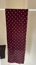 Burgundy & White Polka Dots Modal Hijabs