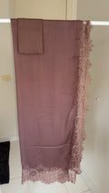 Mocha Brown Lace Modal Hijab & Matching Cap