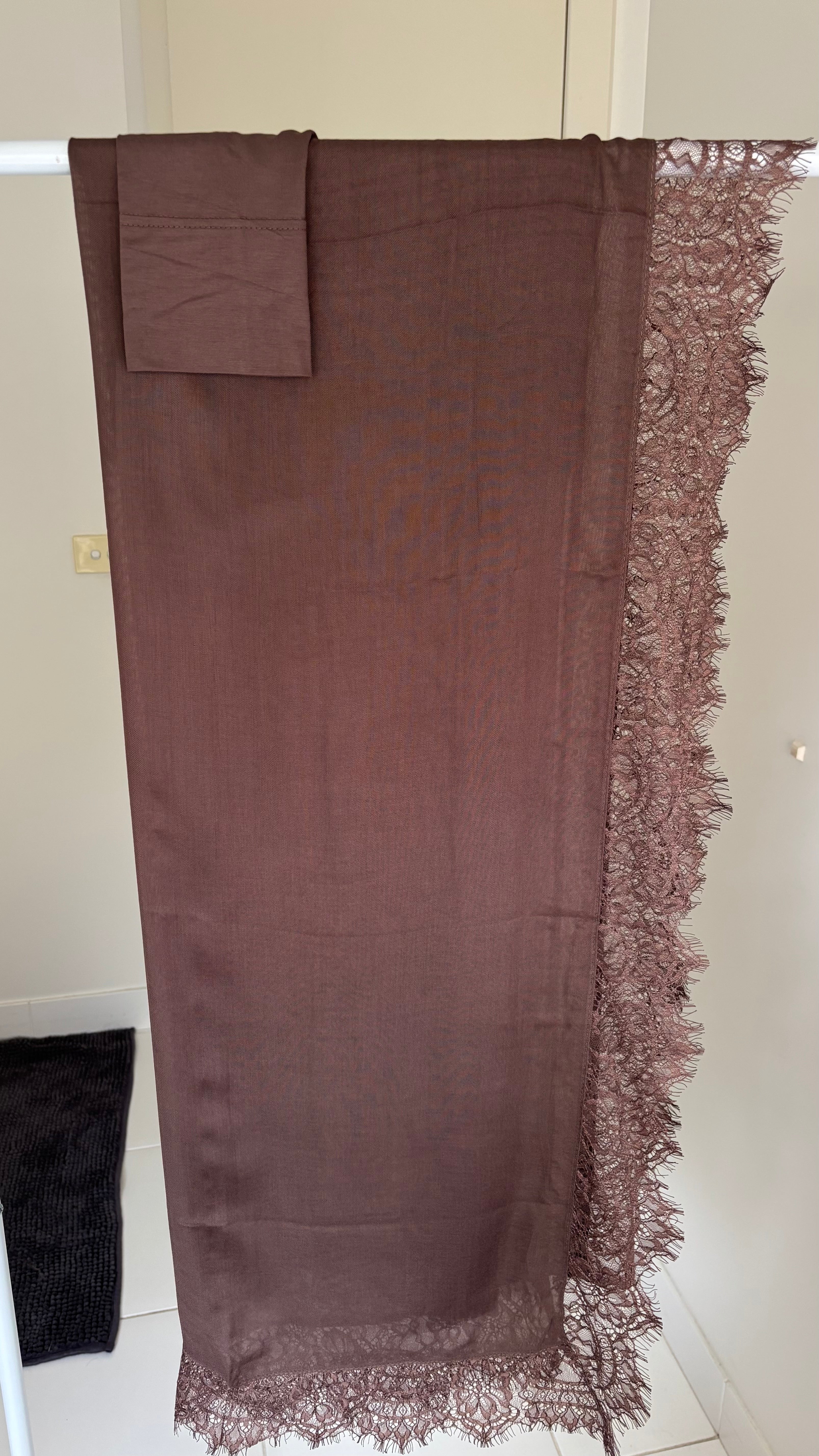 Chocolate Brown Lace Modal & Matching Cap