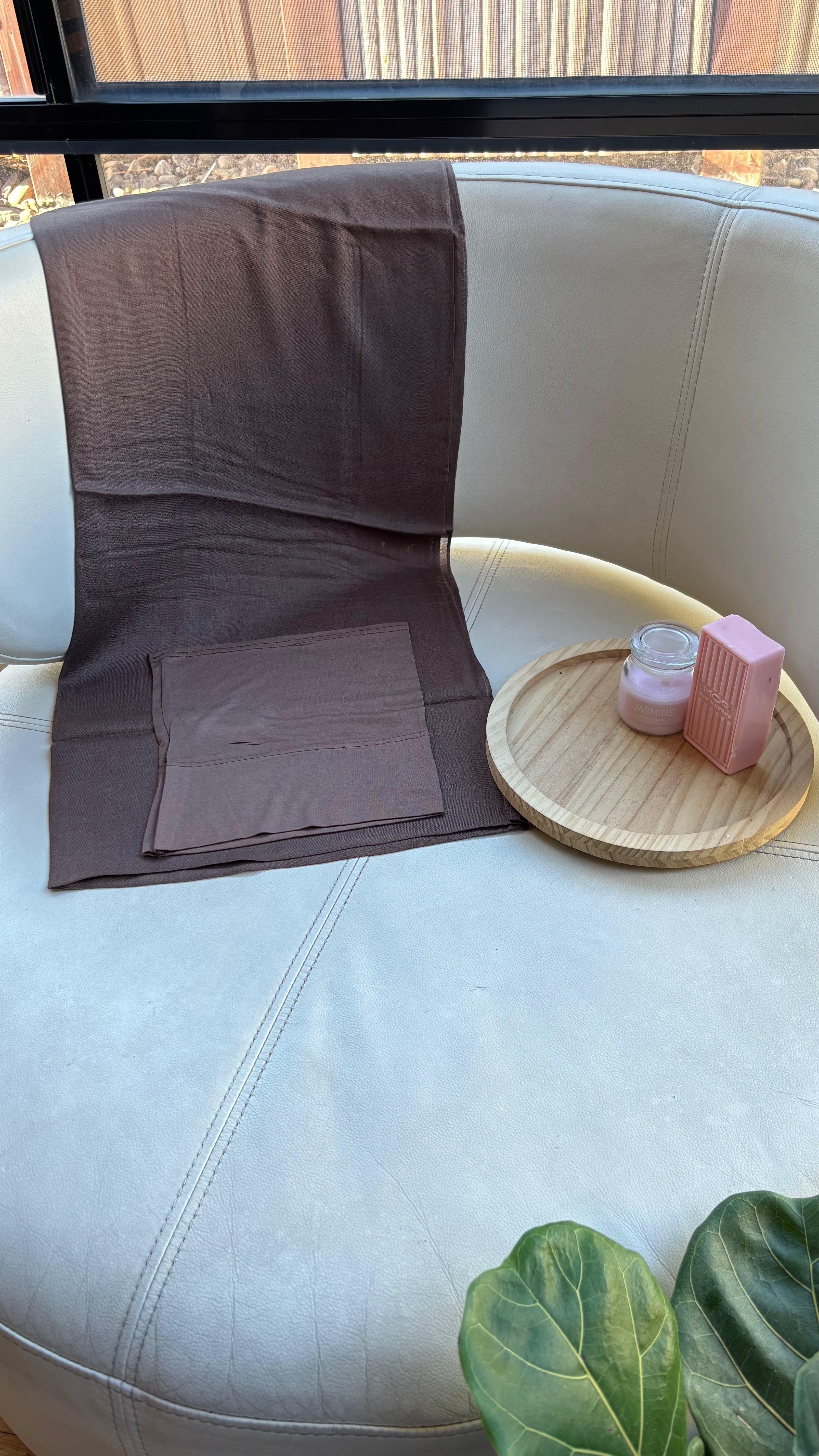 Chocolate Brown Modal Hijab & Matching Cap