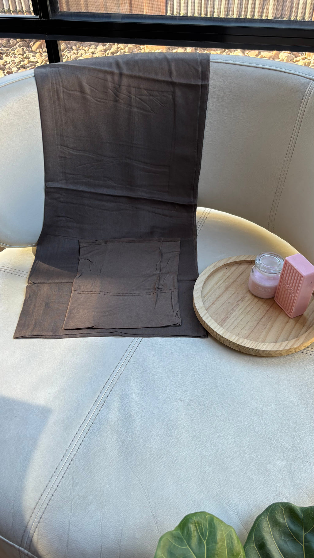 Dark Mocha Modal Hijab & Matching Cap