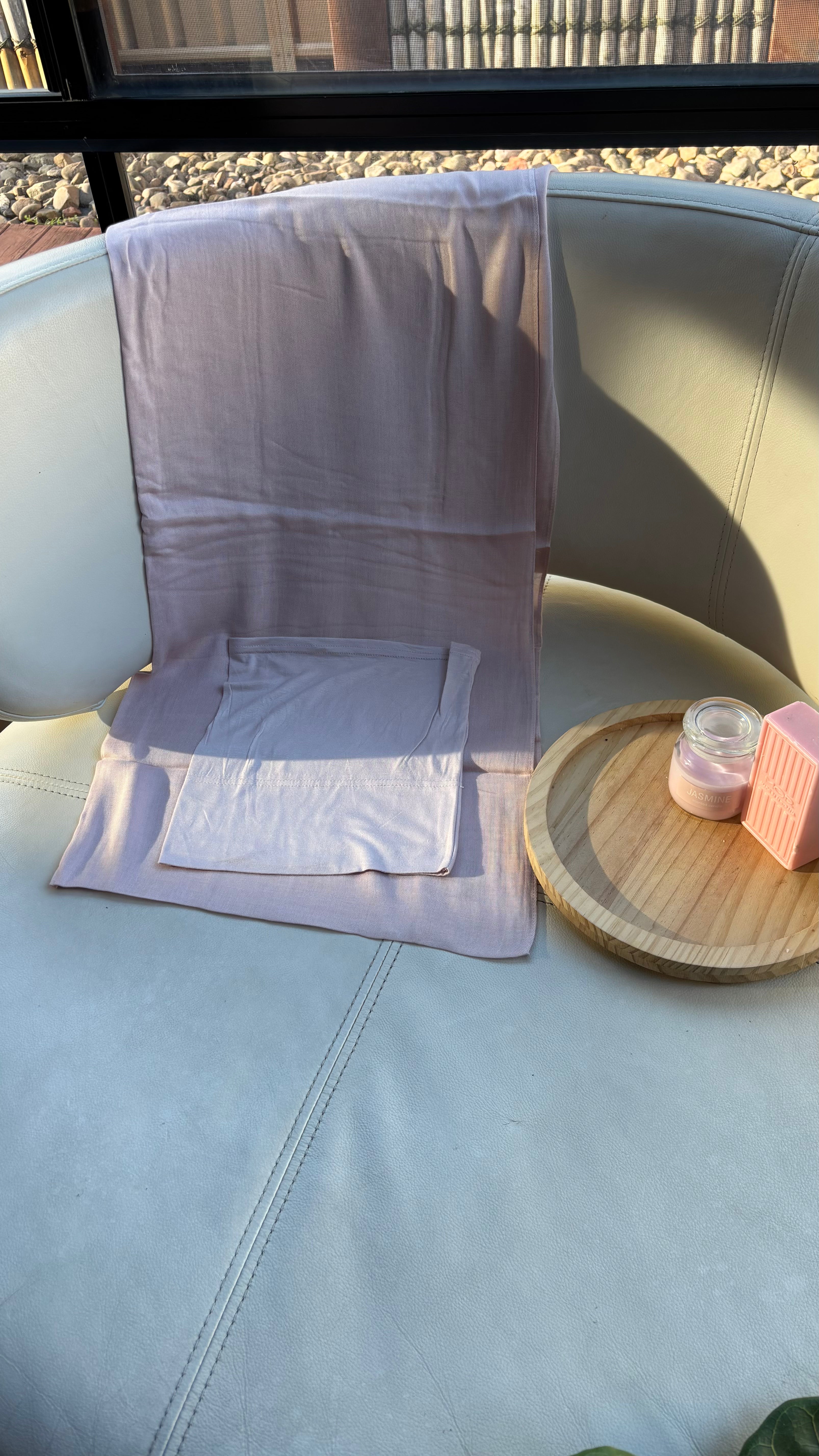 Baby Pink Modal Hijab & Matching Cap