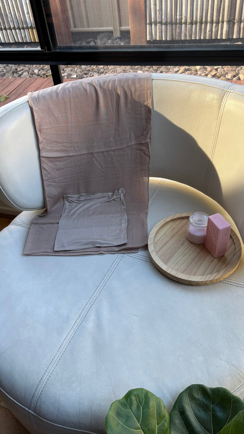 Beige Modal Hijab & Matching Cap