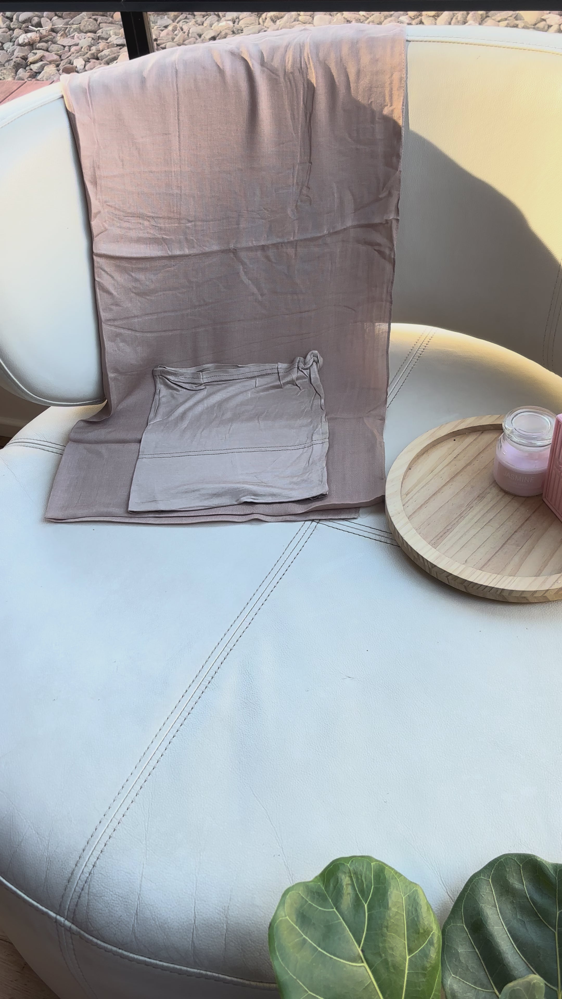 Beige Modal Hijab & Matching Cap